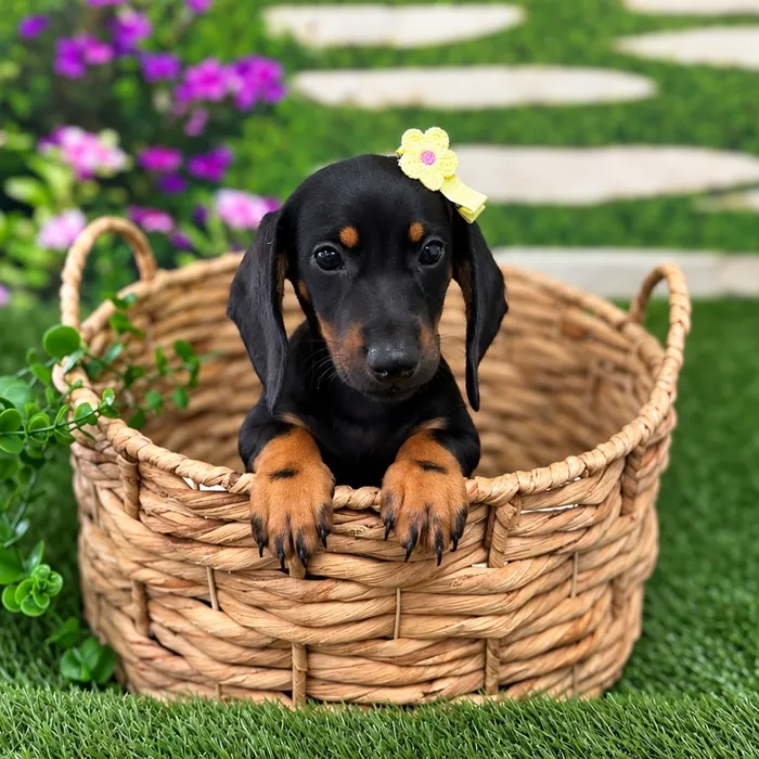 Female Mini Dachshund puppy named Angelina for sale at Idaho Puppy - Coeur d'Alene.